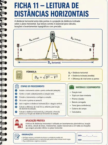 Ficha 11 — Leitura de distâncias horizontais com estação total
