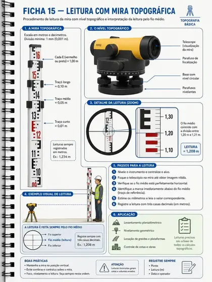 Ficha 15 — Leitura com mira topográfica